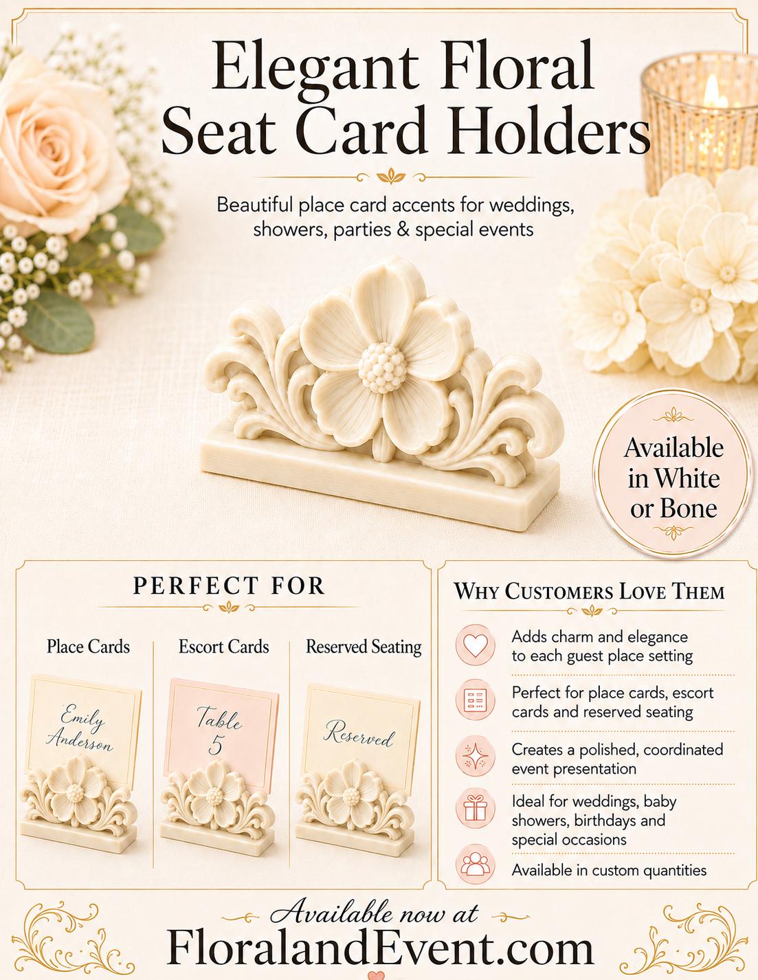 Floral Table Card Holder
