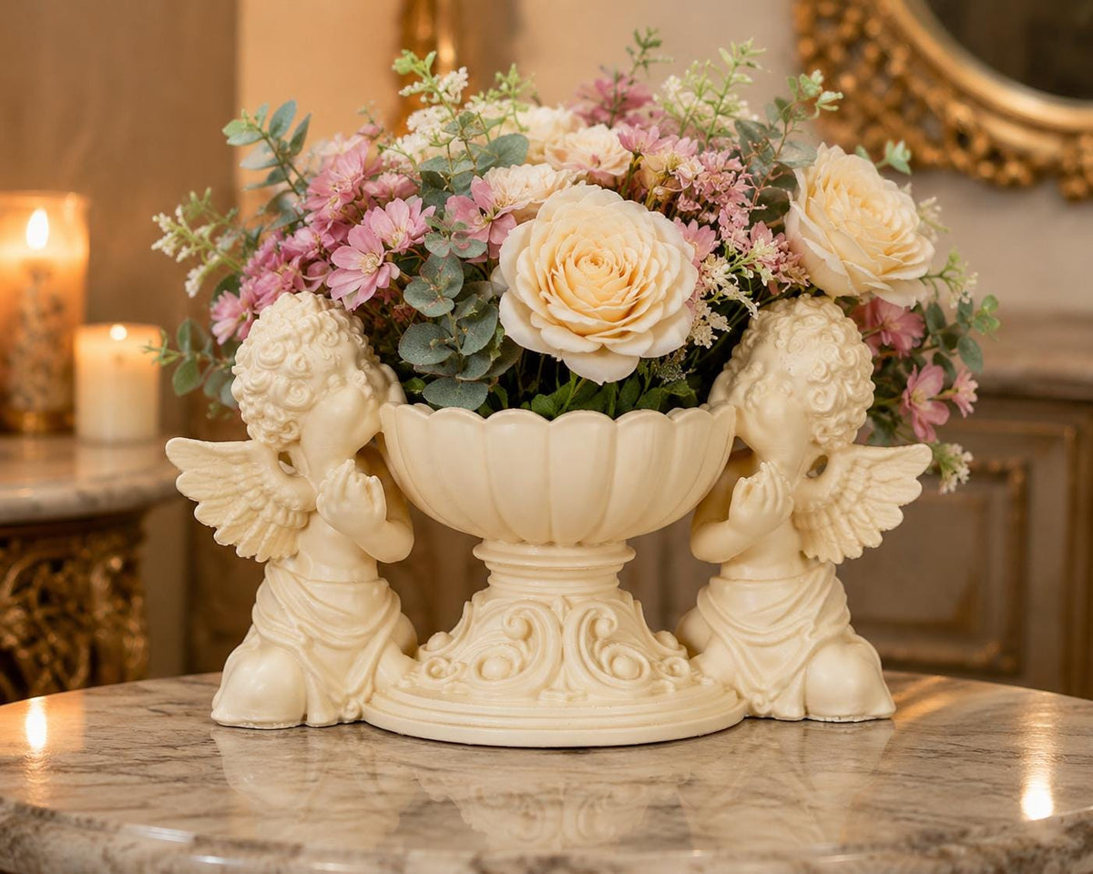 Cherub Floral Bowl Centerpiece