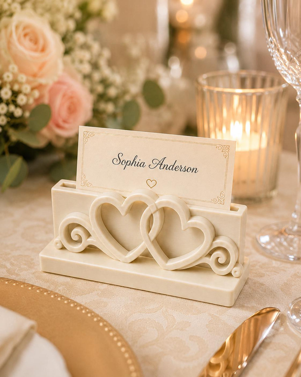 Connected Heart Place Card Holder