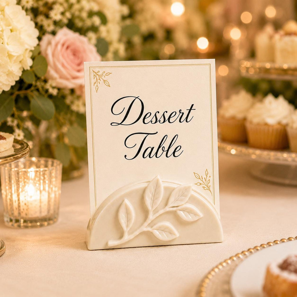 Elegant Leaf Table Card Holder