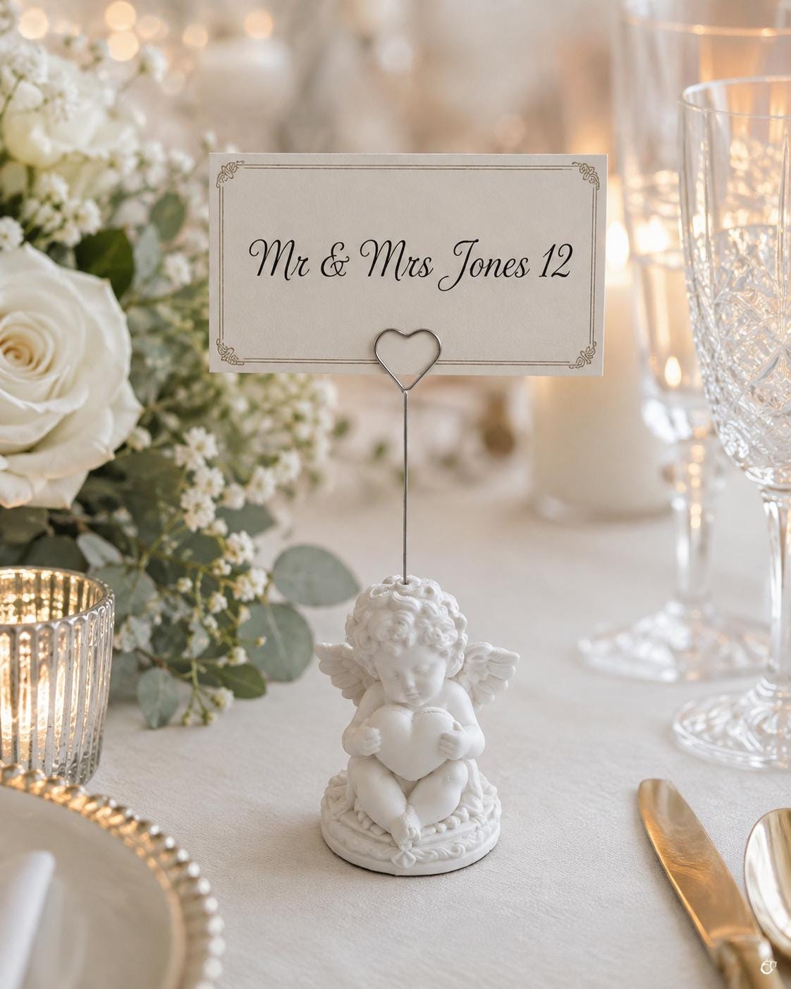 Classic Cherub Place Card Holder