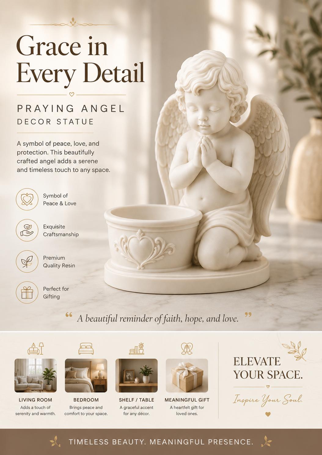 Praying Cherub Floral Holder