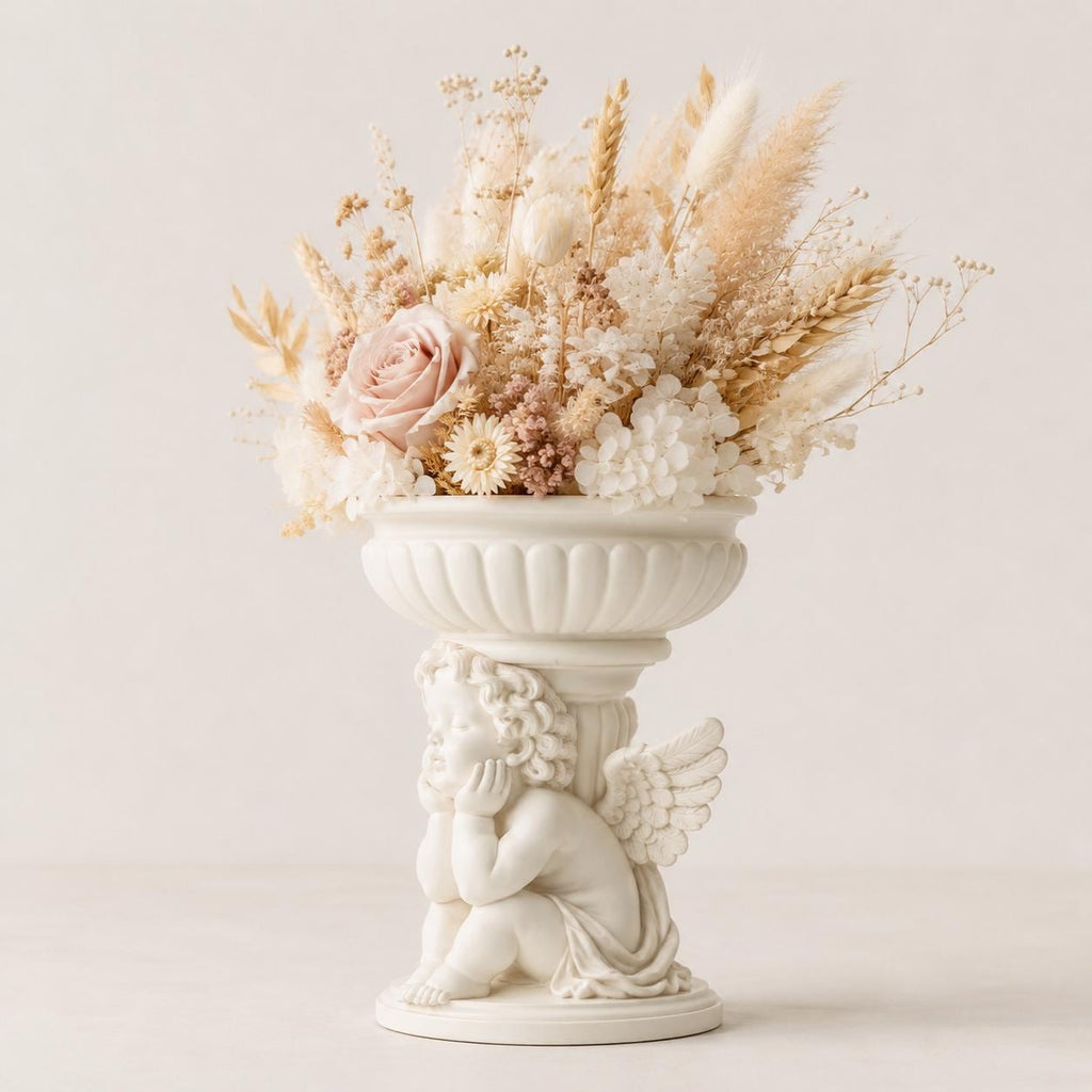 Cherub Angelic Floral Bowl Centerpiece