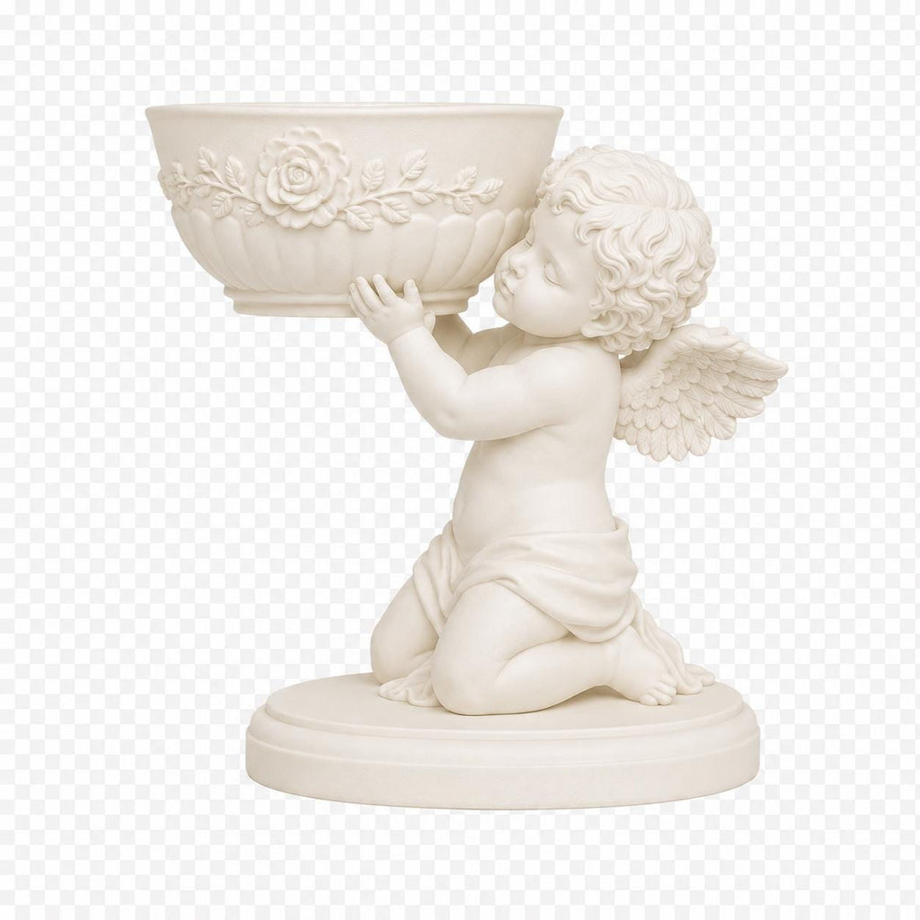 Single Cherub Floral Bowl Centerpiece