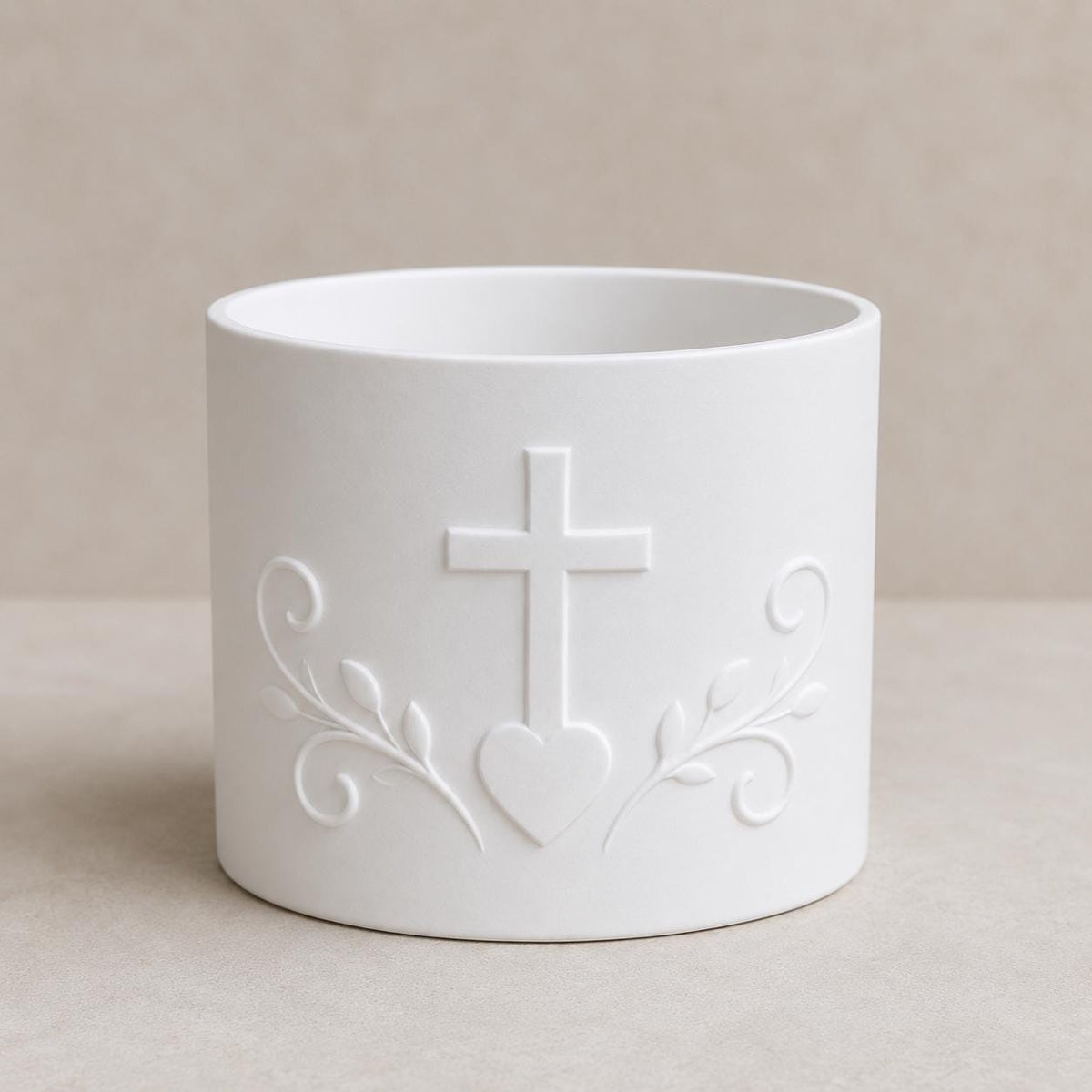 White Cross Floral Holder