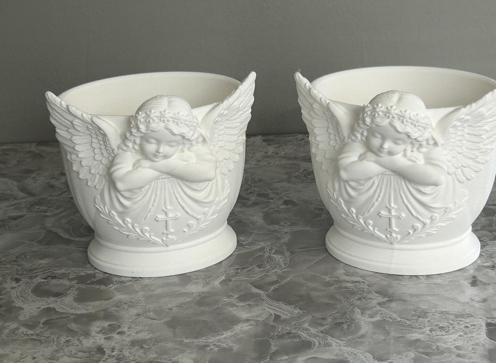 3-Piece Cherub Angel Floral Holder Set