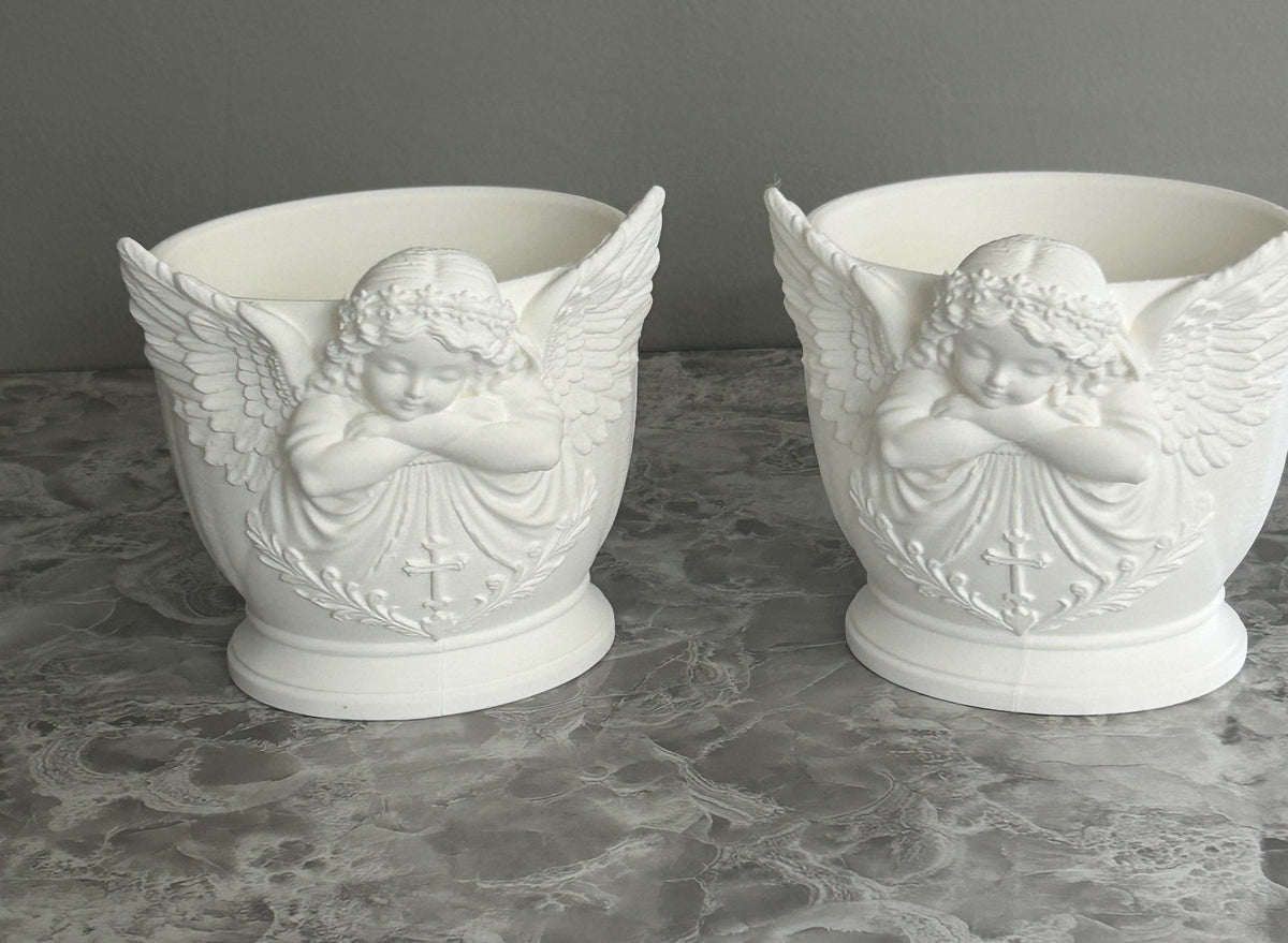 3-Piece Cherub Angel Floral Holder Set