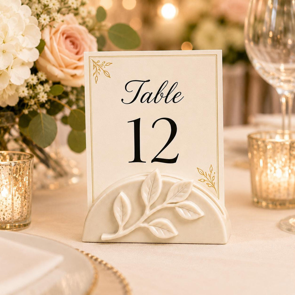 Elegant Leaf Table Card Holder