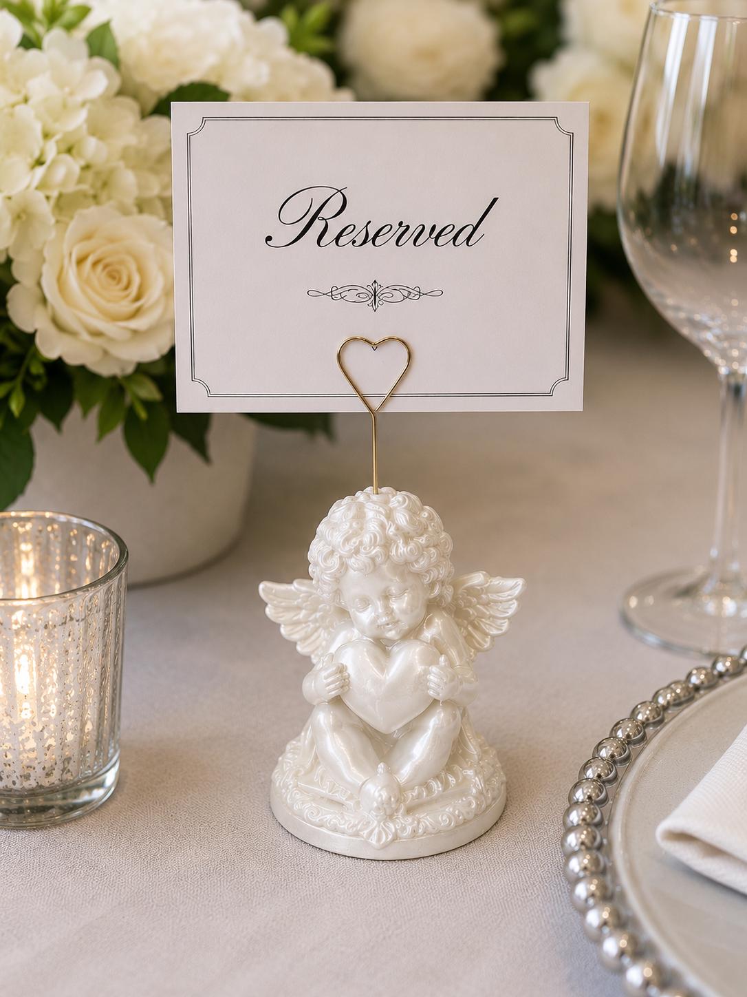 Premium Cherub Table Card Holder