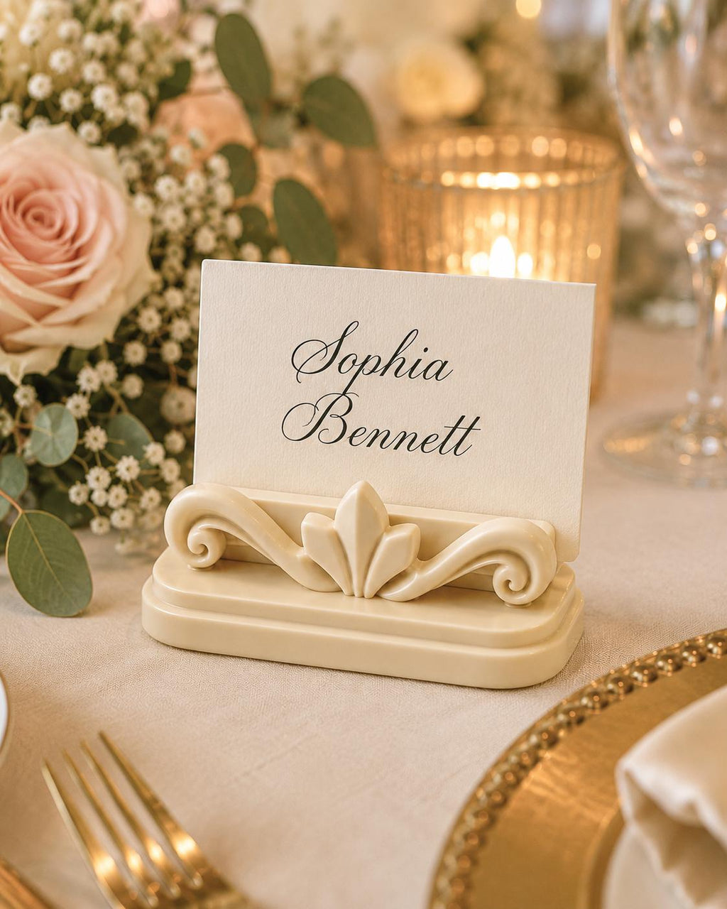 Scrolled Arch Place Card Holder
