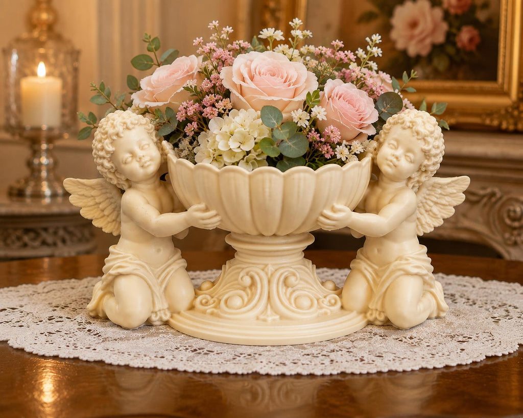 Cherub Floral Bowl Centerpiece
