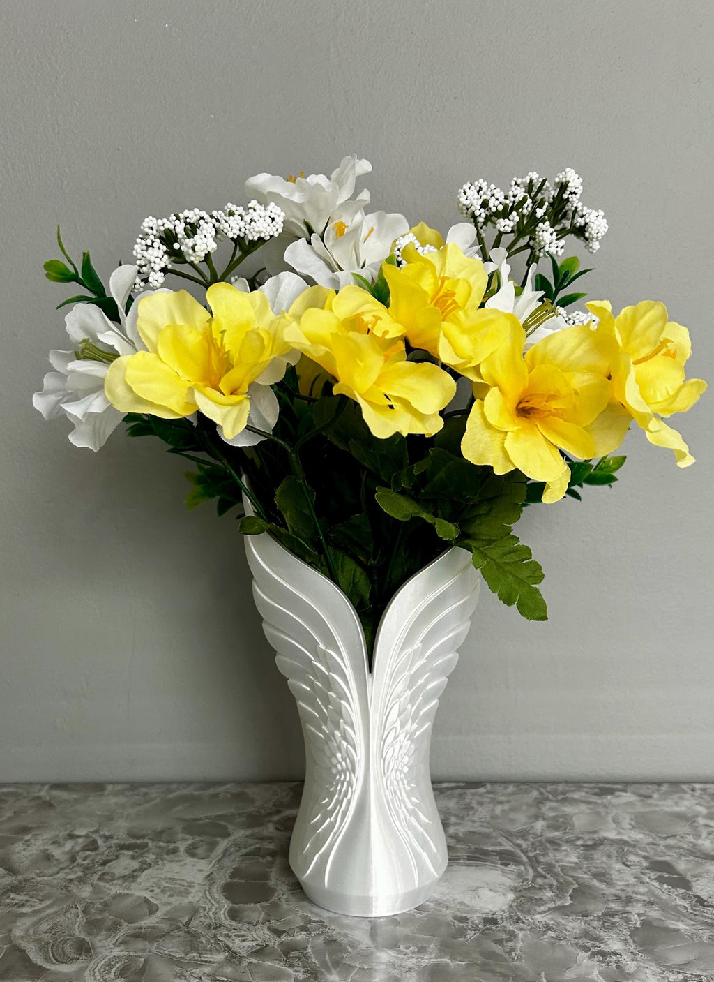 Angel Wings White Silk Vase