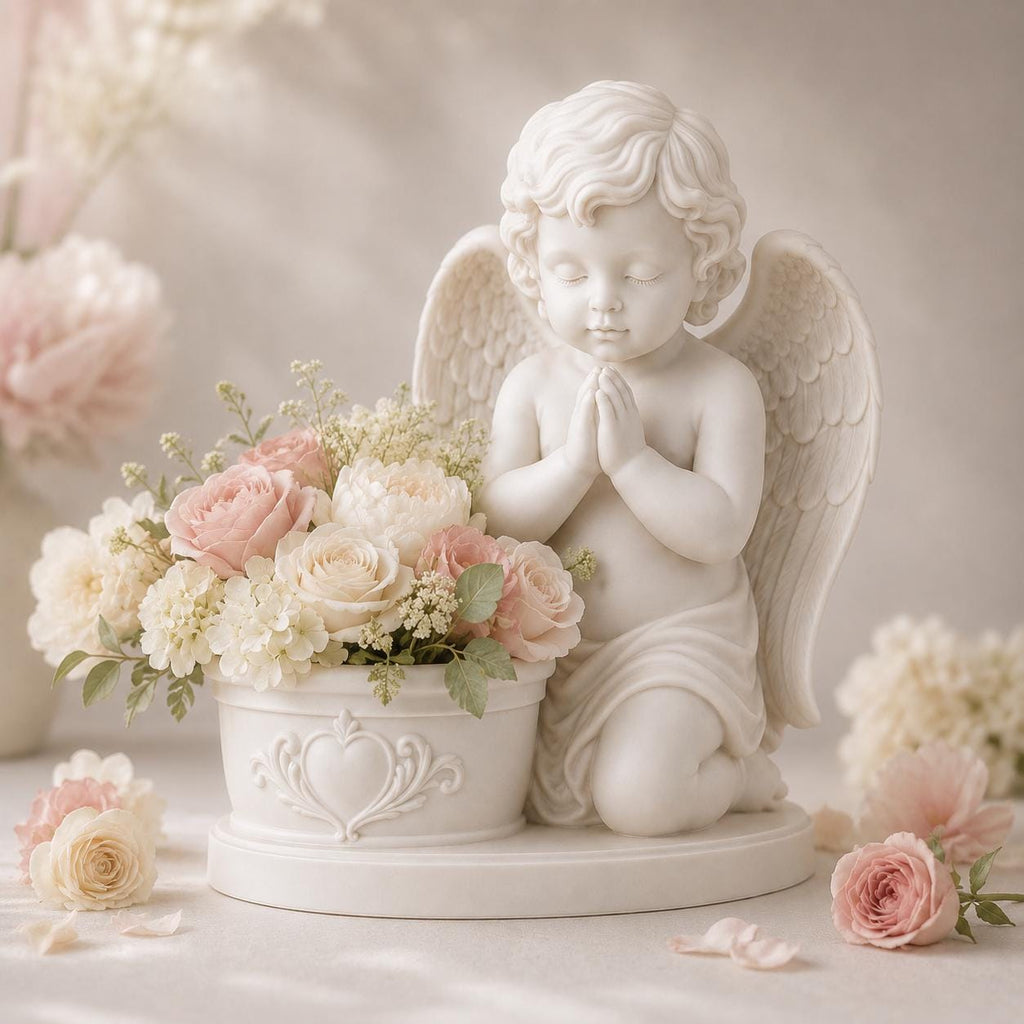 Praying Cherub Floral Holder