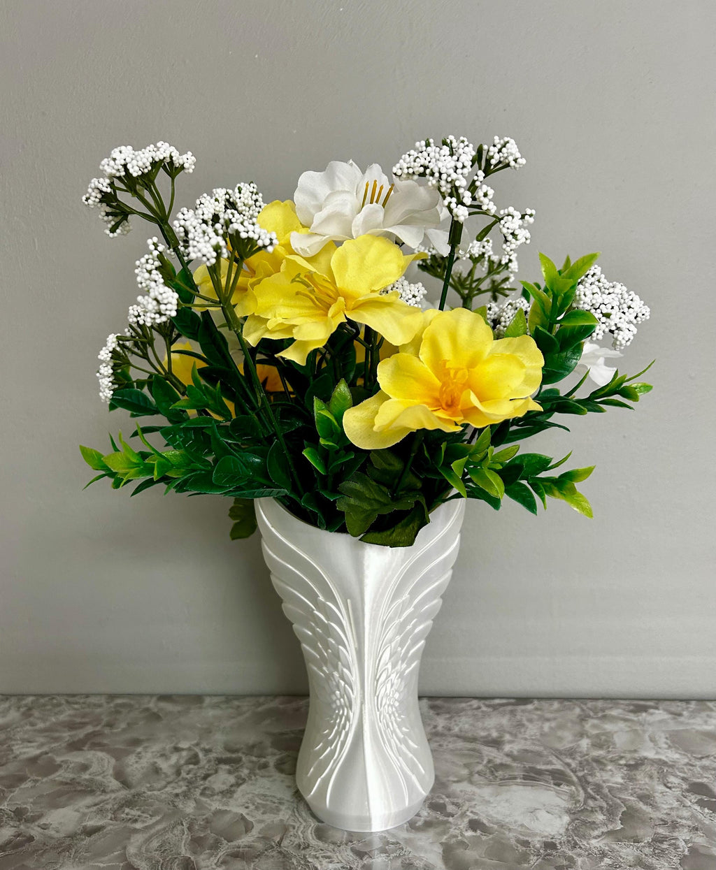 Angel Wings White Silk Vase