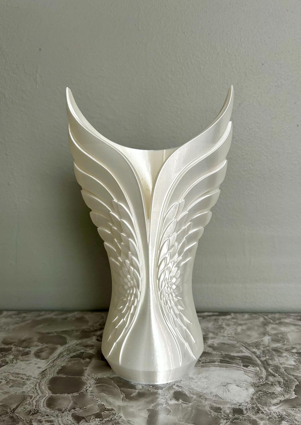 Angel Wings White Silk Vase