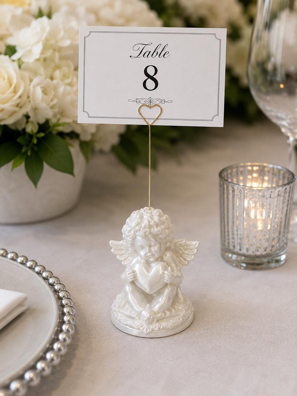 Premium Cherub Table Card Holder