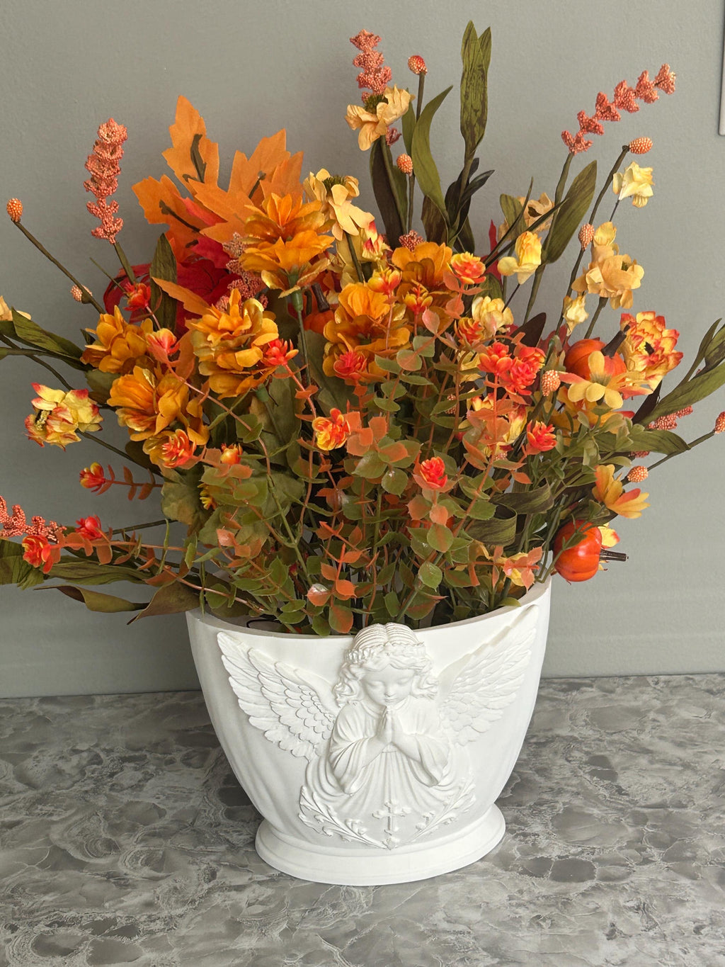 3-Piece Cherub Angel Floral Holder Set