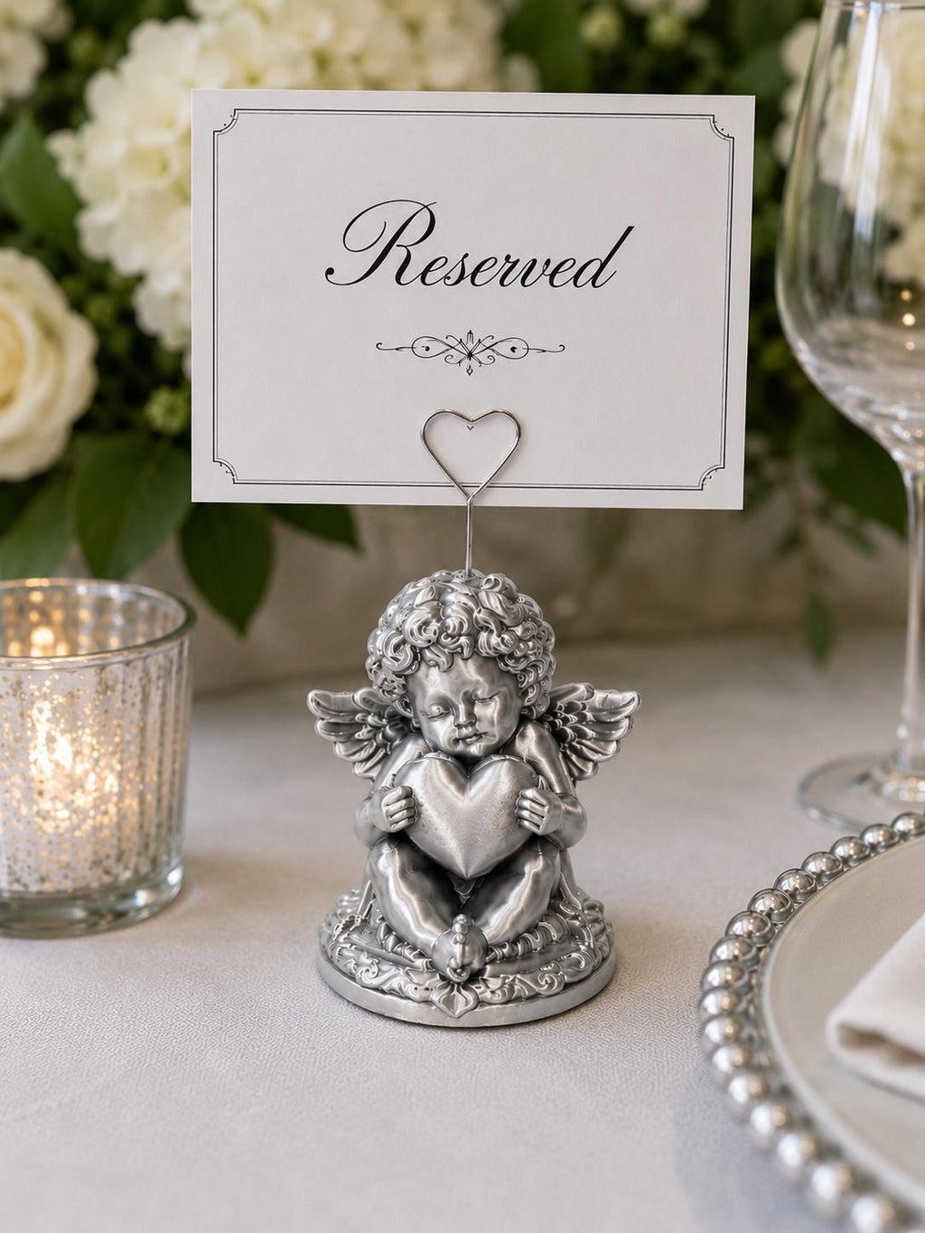 Premium Cherub Table Card Holder
