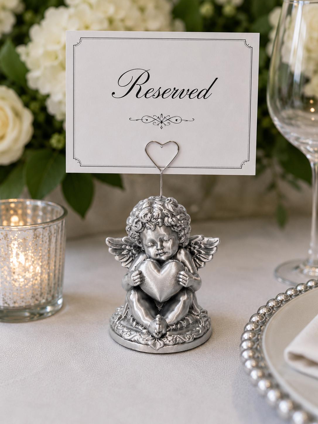 Premium Cherub Table Card Holder