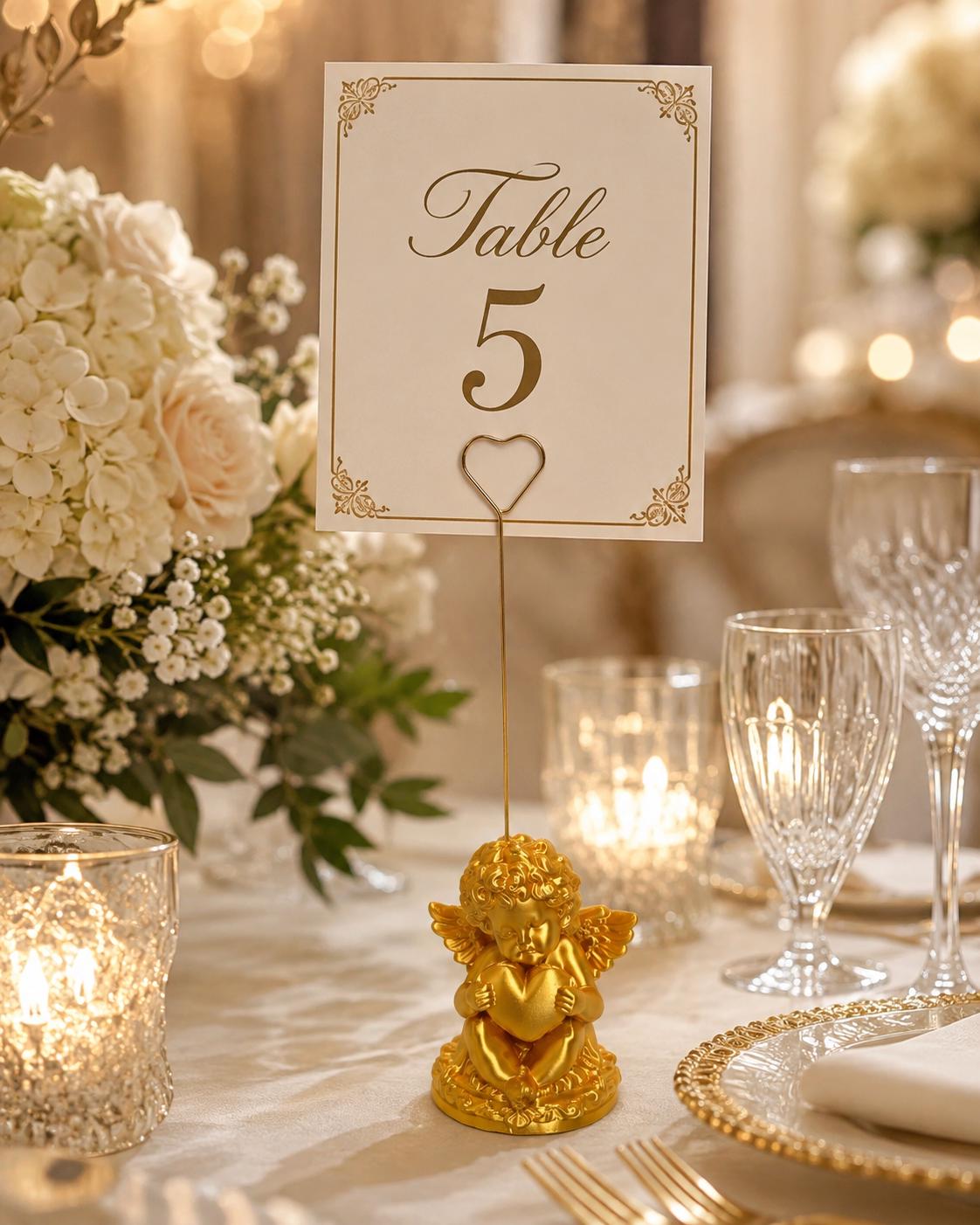 Premium Cherub Table Card Holder