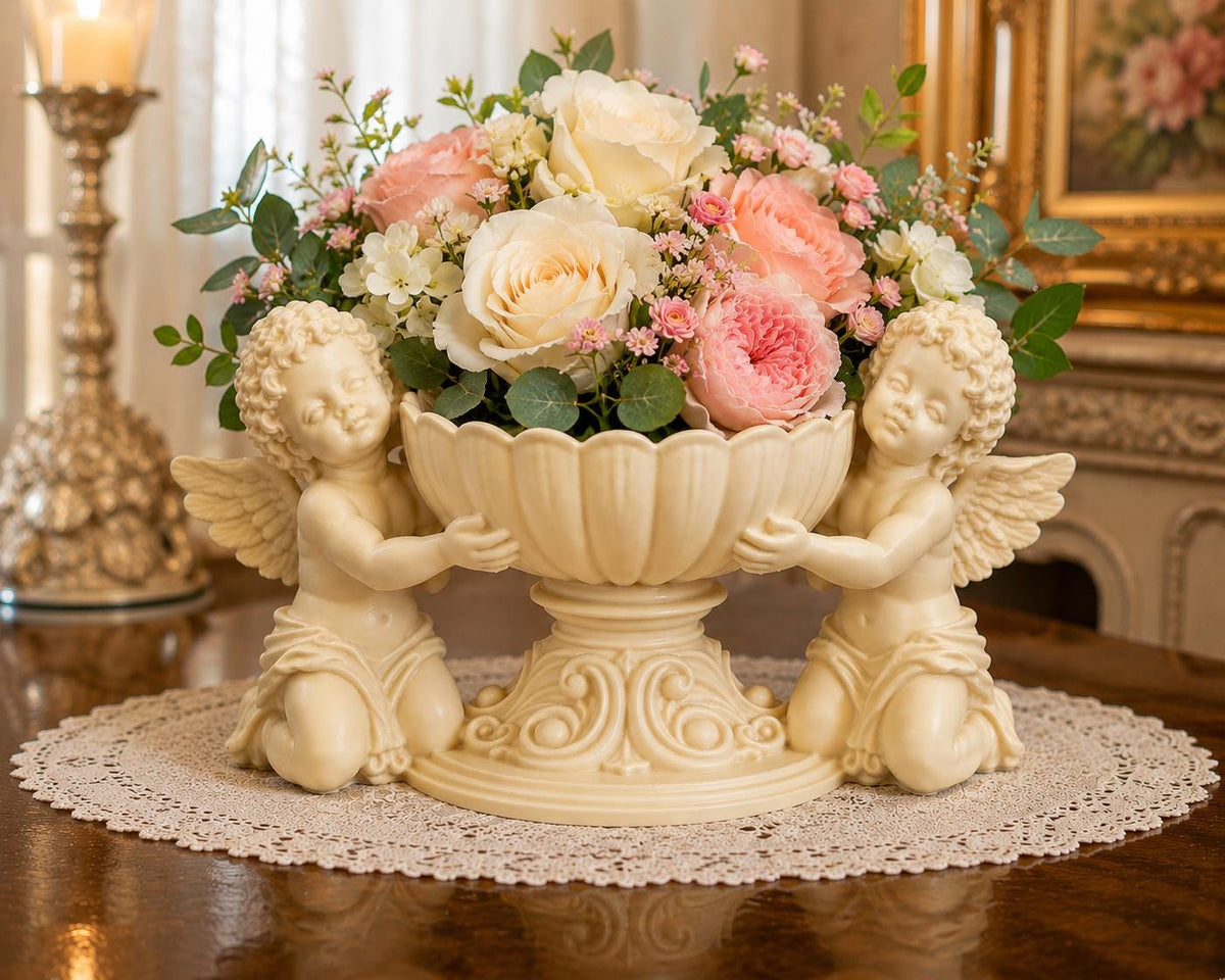 Cherub Floral Bowl Centerpiece