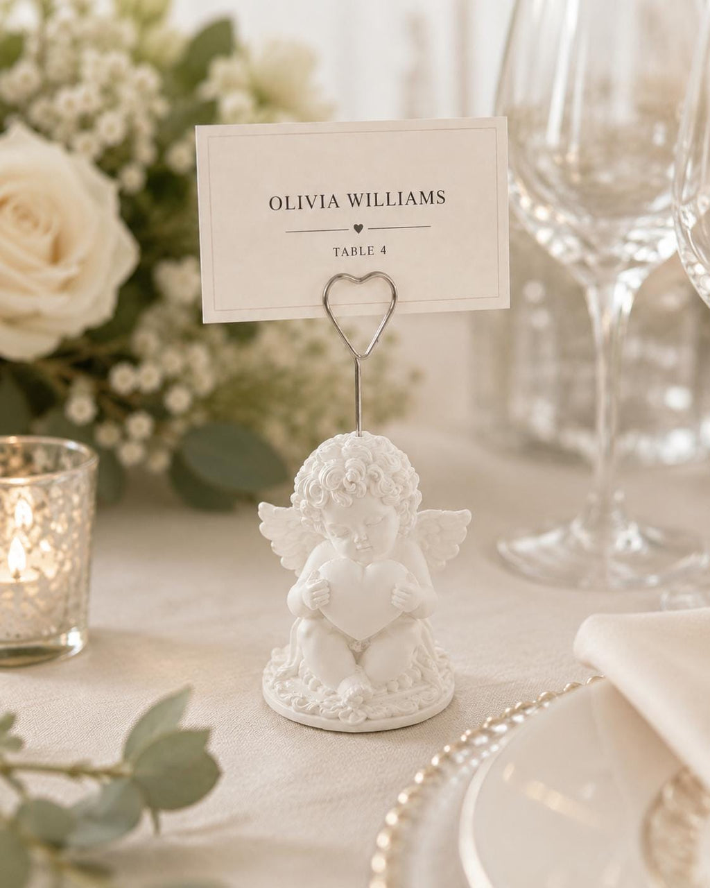 Classic Cherub Place Card Holder