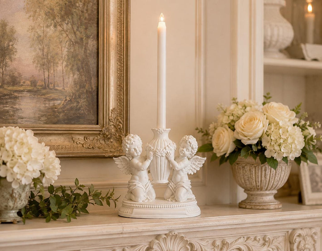 Cherub LED Taper Candle Holder