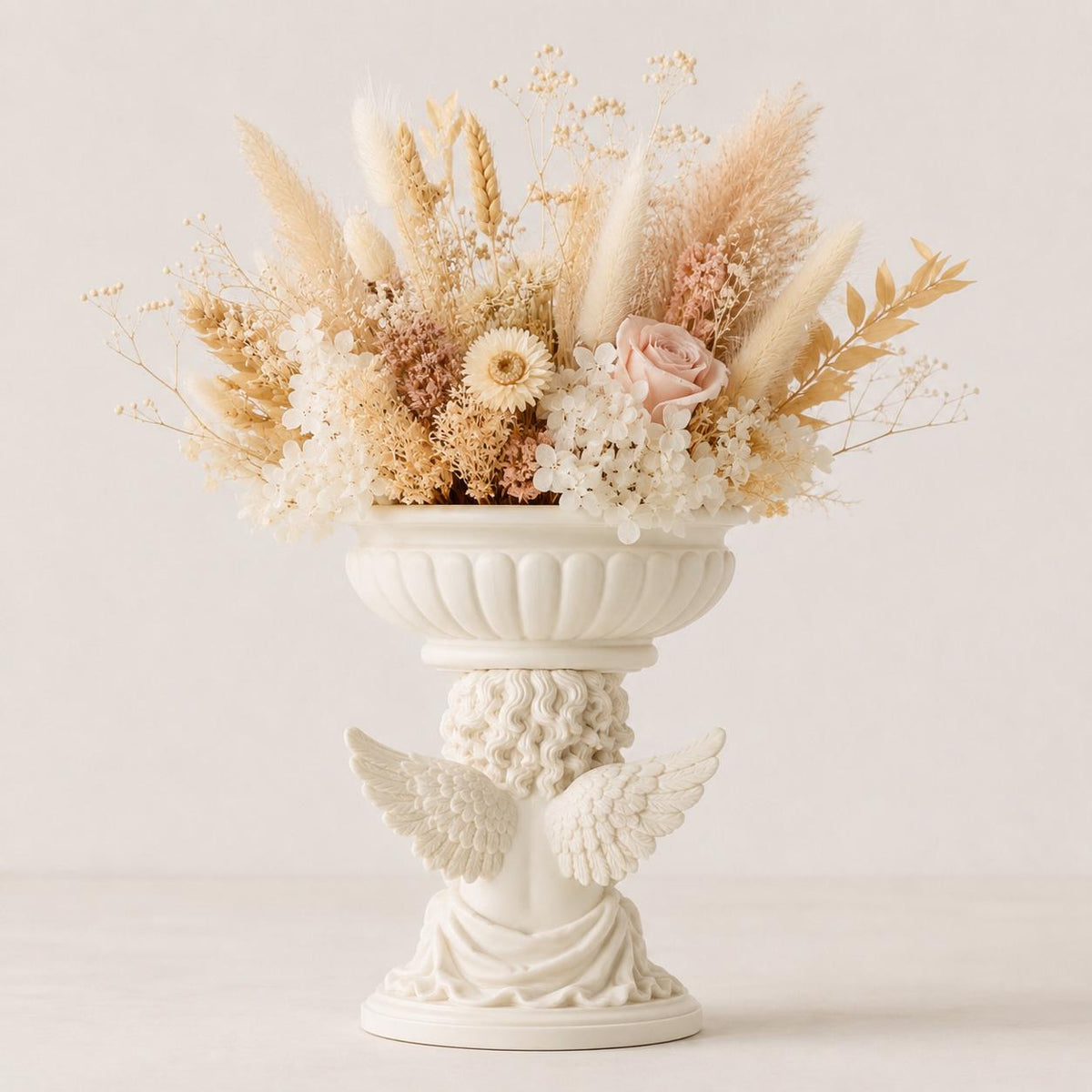 Cherub Angelic Floral Bowl Centerpiece