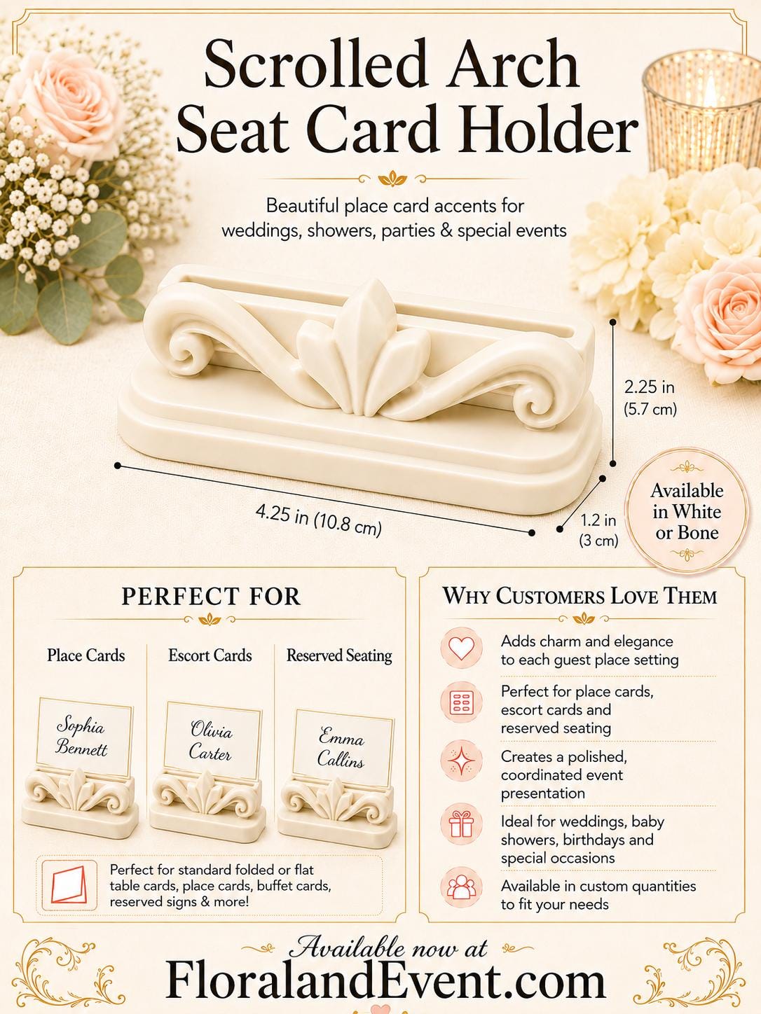 Scrolled Arch Place Card Holder