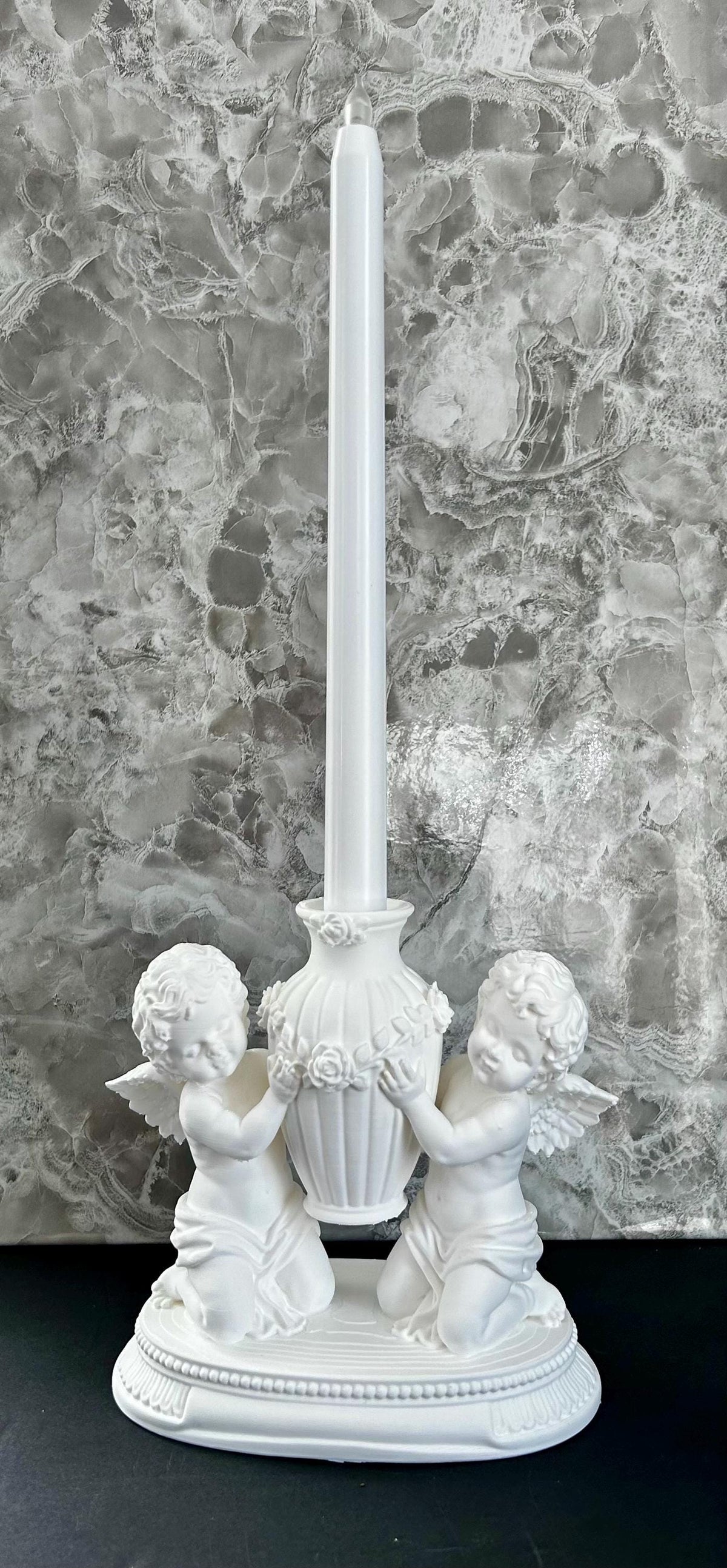 Cherub LED Taper Candle Holder