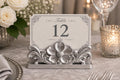 Silver Floral Table Card Holder