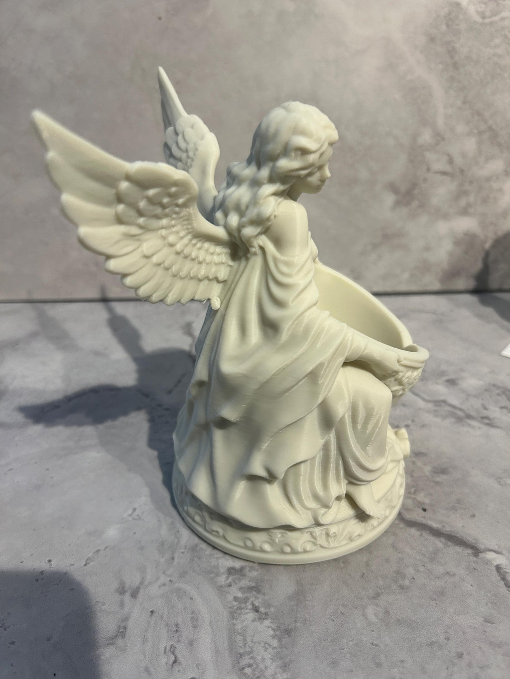 Heart Floral Bowl with Angel Wings