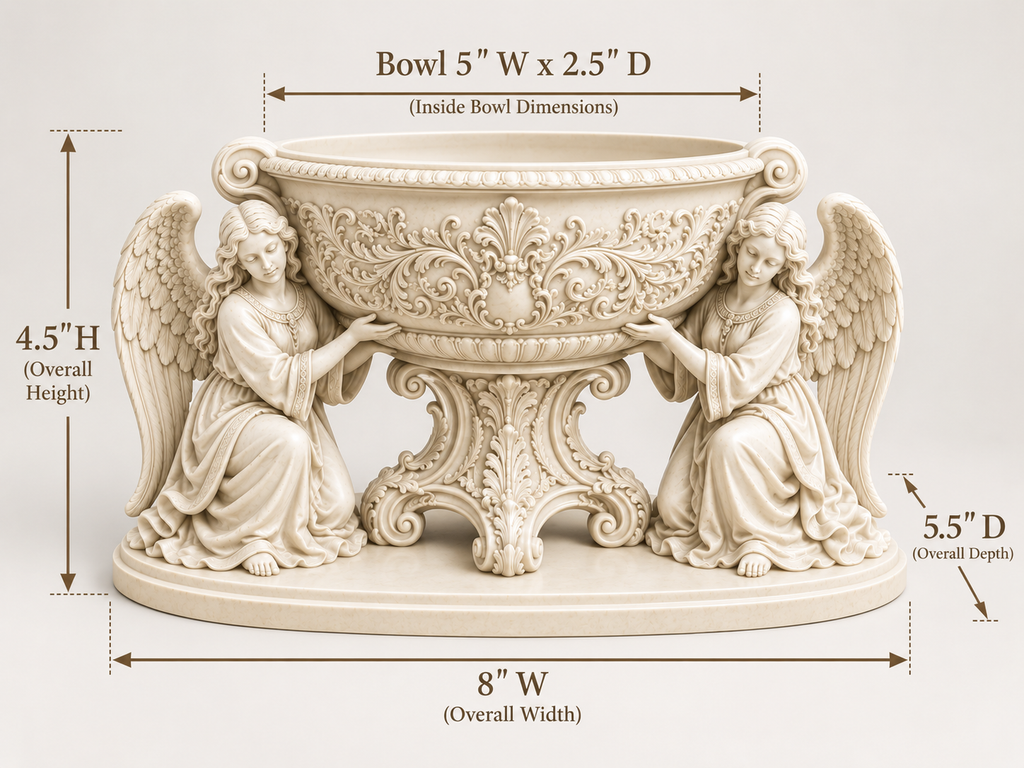 Double Angel Floral Centerpiece Vase
