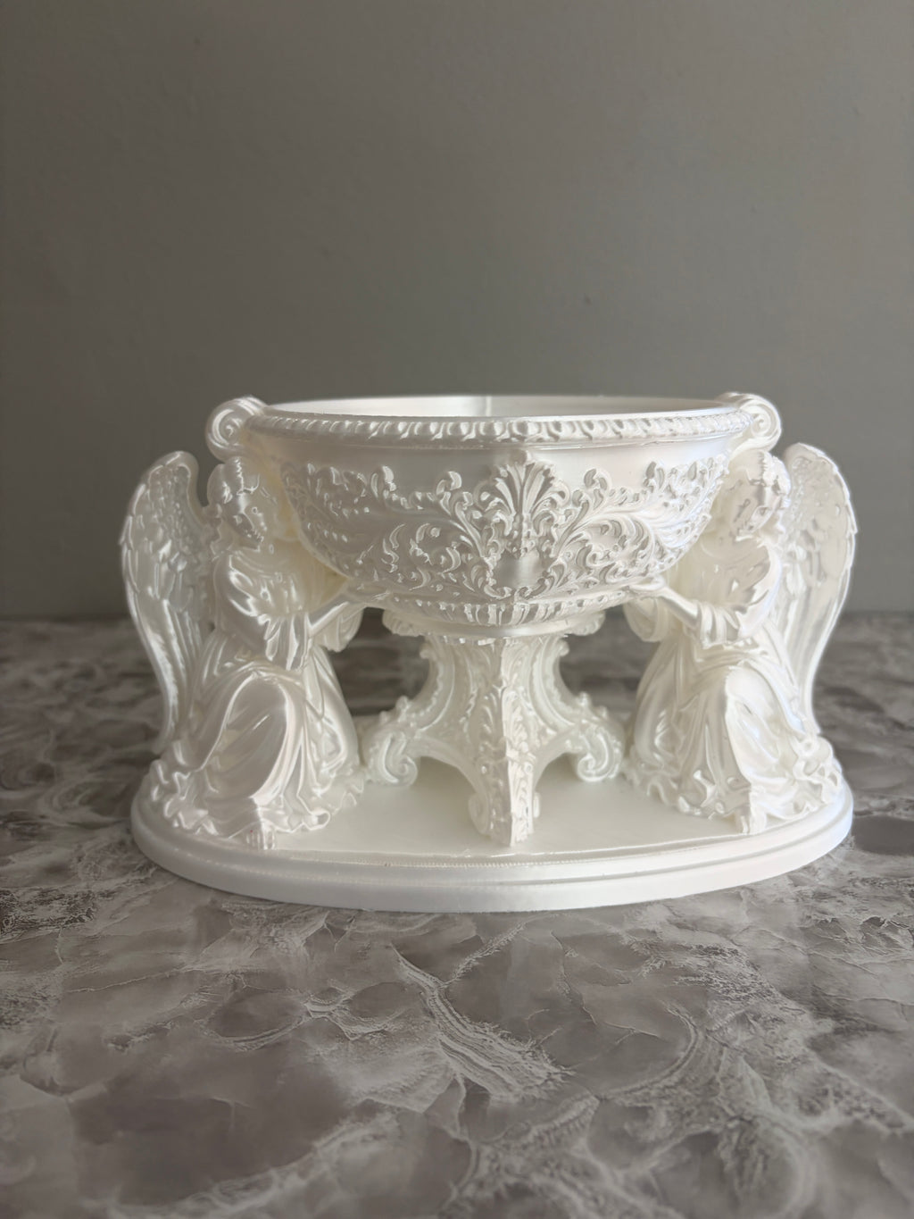 Double Angel Floral Centerpiece Vase