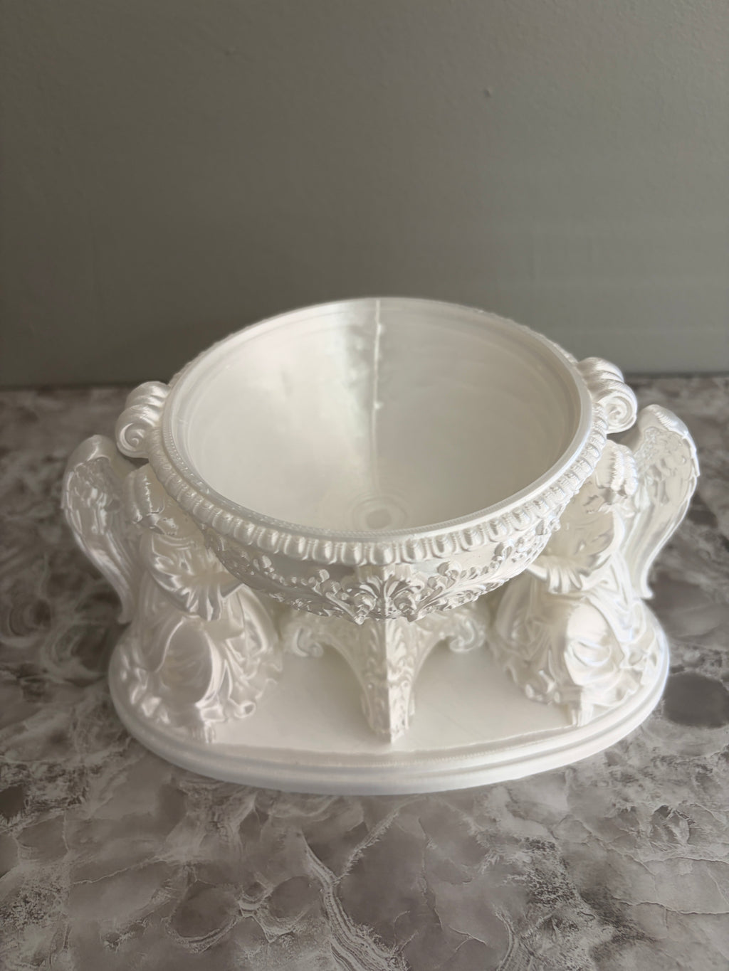 Double Angel Floral Centerpiece Vase