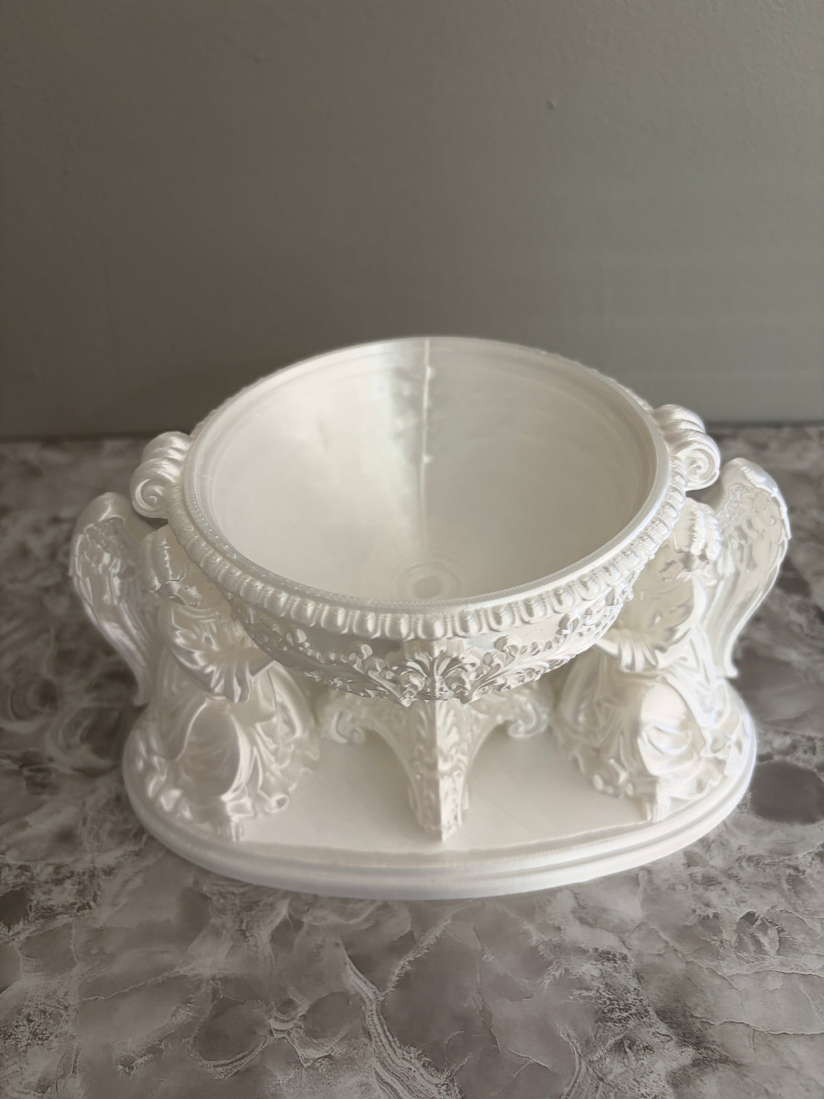 Double Angel Floral Centerpiece Vase