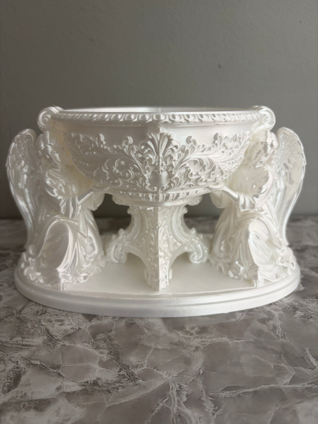 Double Angel Floral Centerpiece Vase
