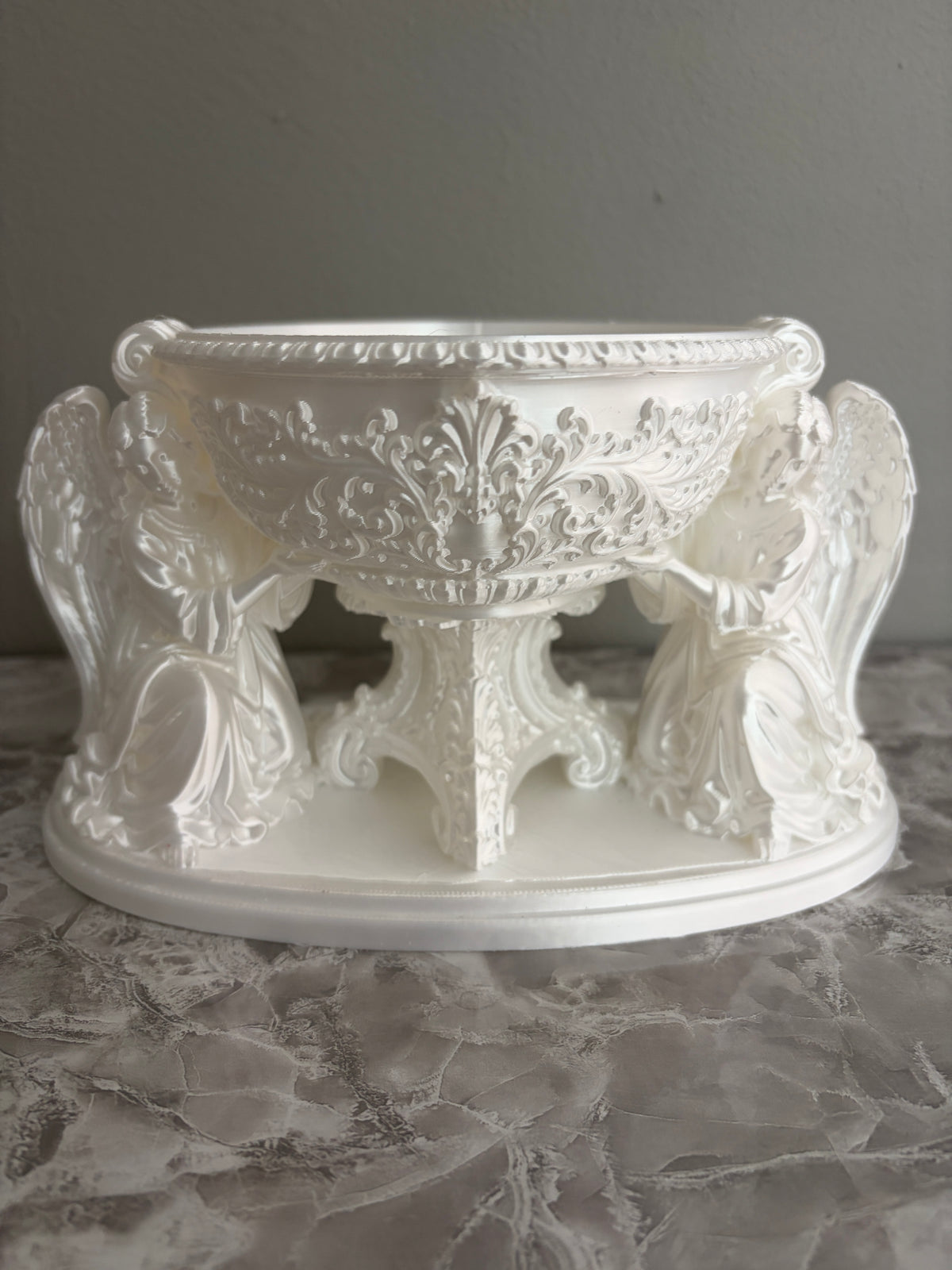 Double Angel Floral Centerpiece Vase