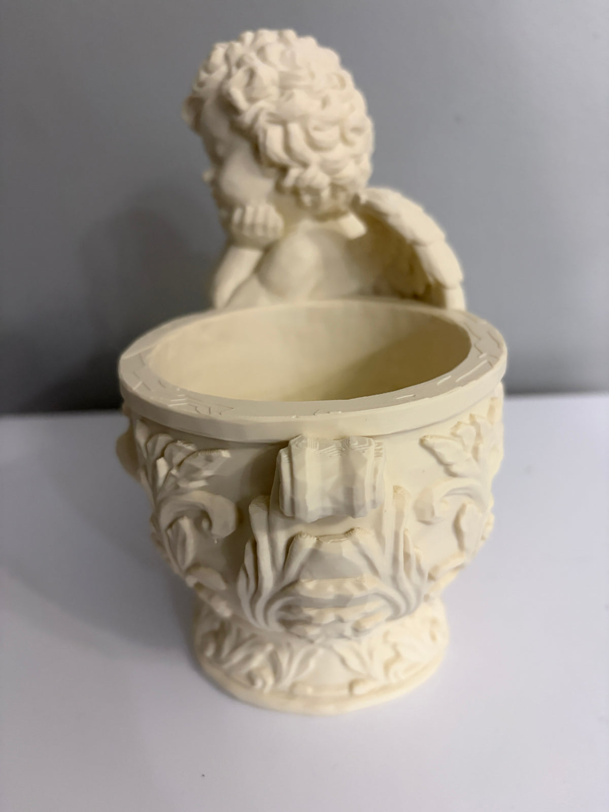 Cherub Angel Vase with Heart & Cross