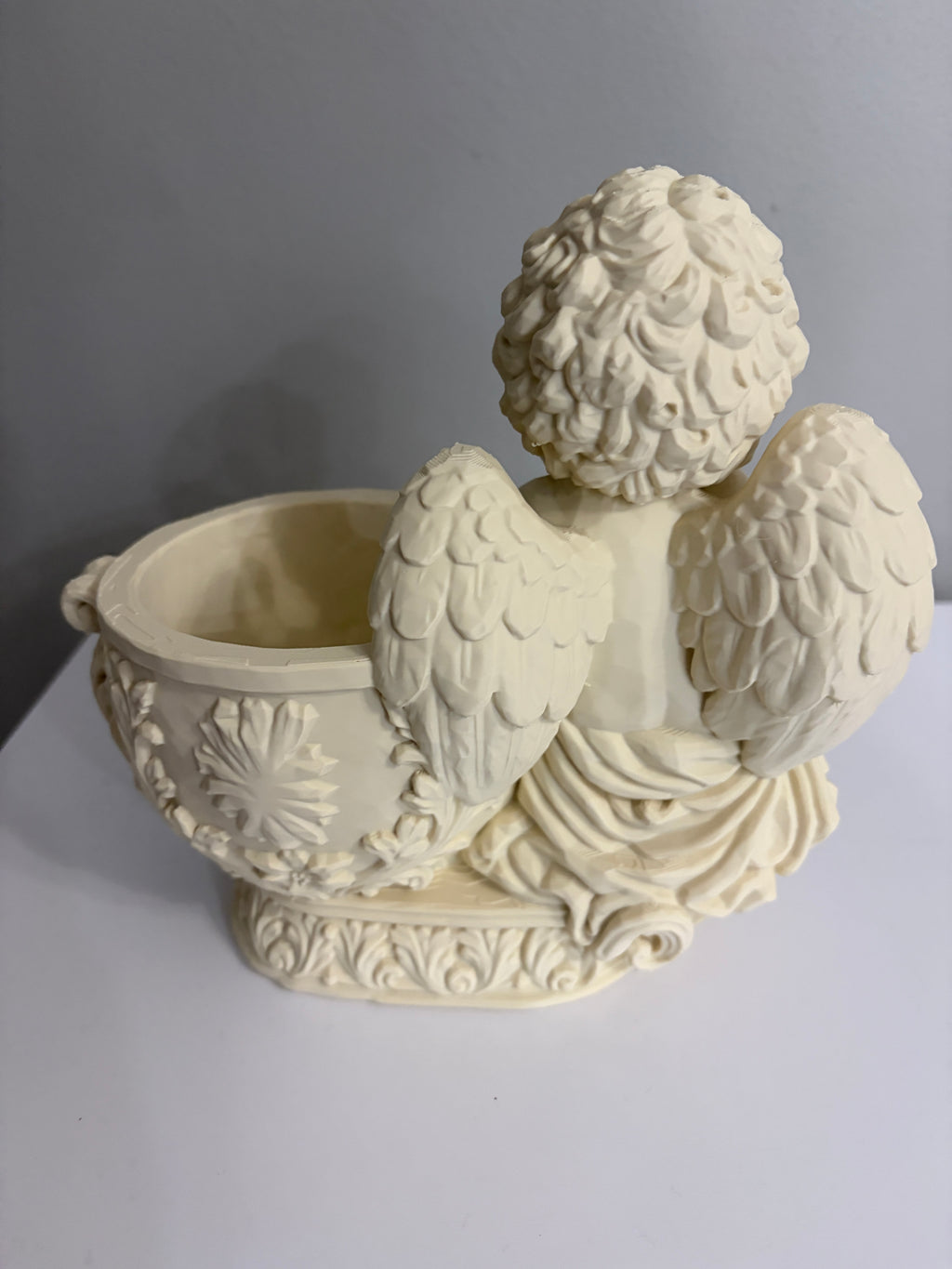 Cherub Angel Vase with Heart & Cross