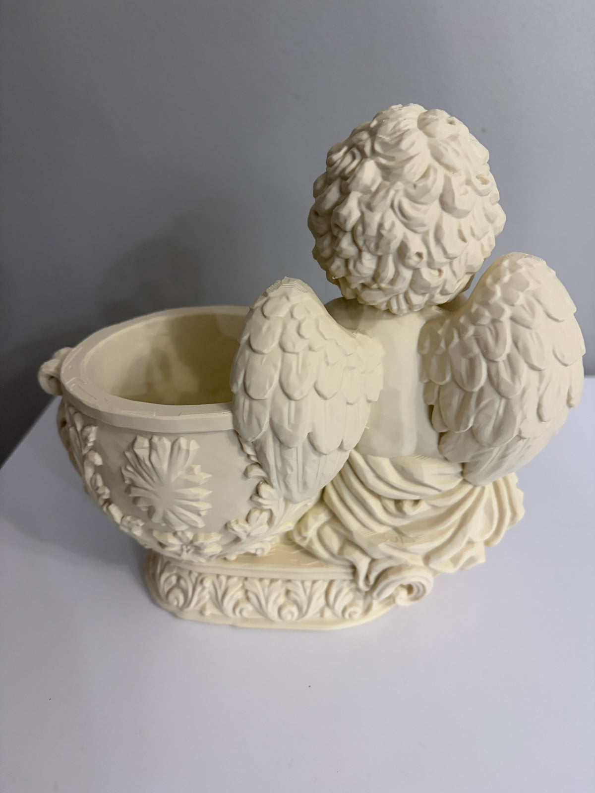 Cherub Angel Vase with Heart & Cross