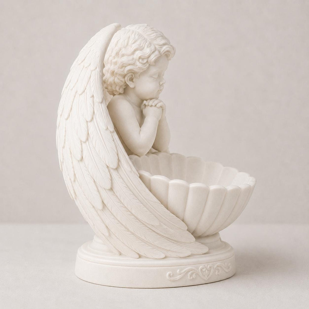Winged Praying Cherub Floral Holder