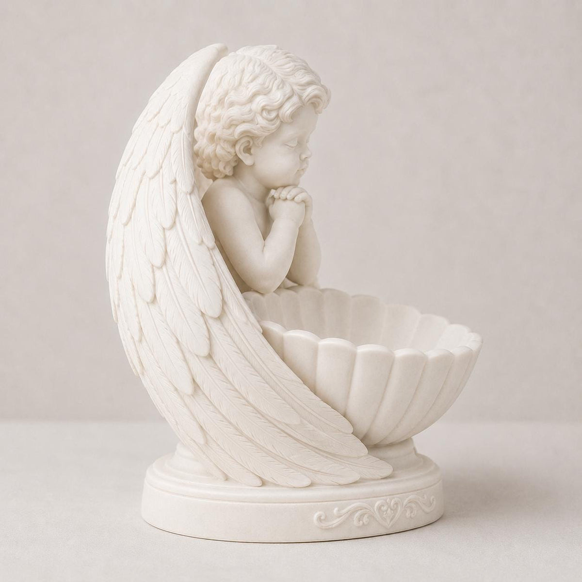 Winged Praying Cherub Floral Holder
