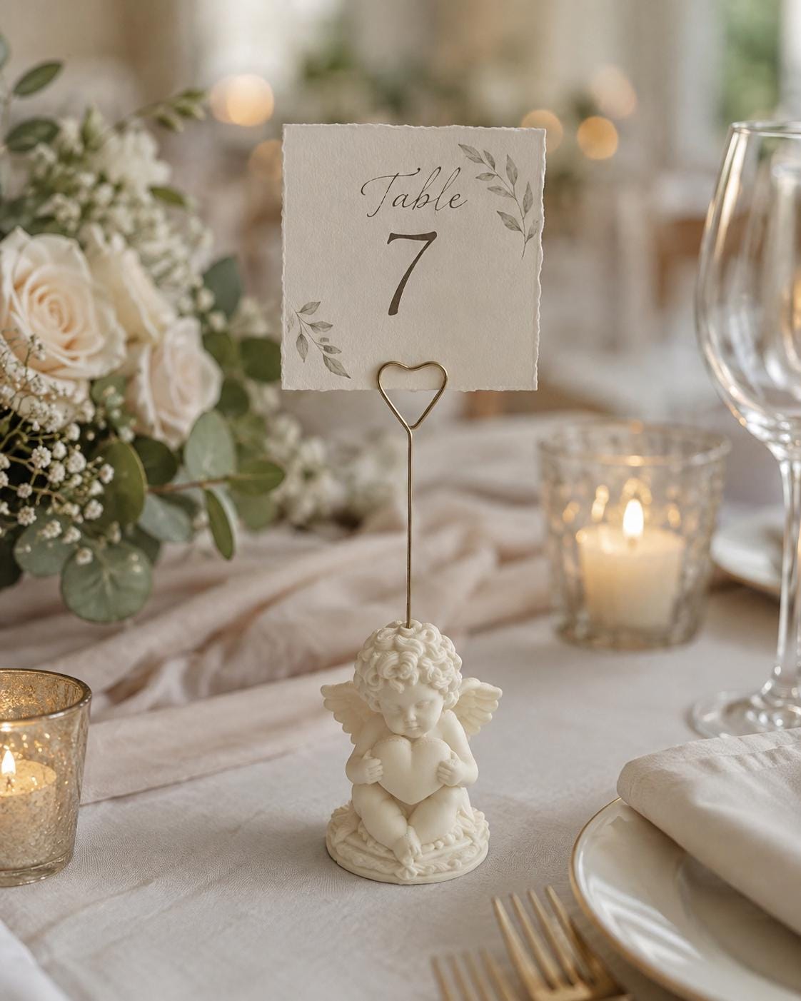 Cherub Table Card Holder