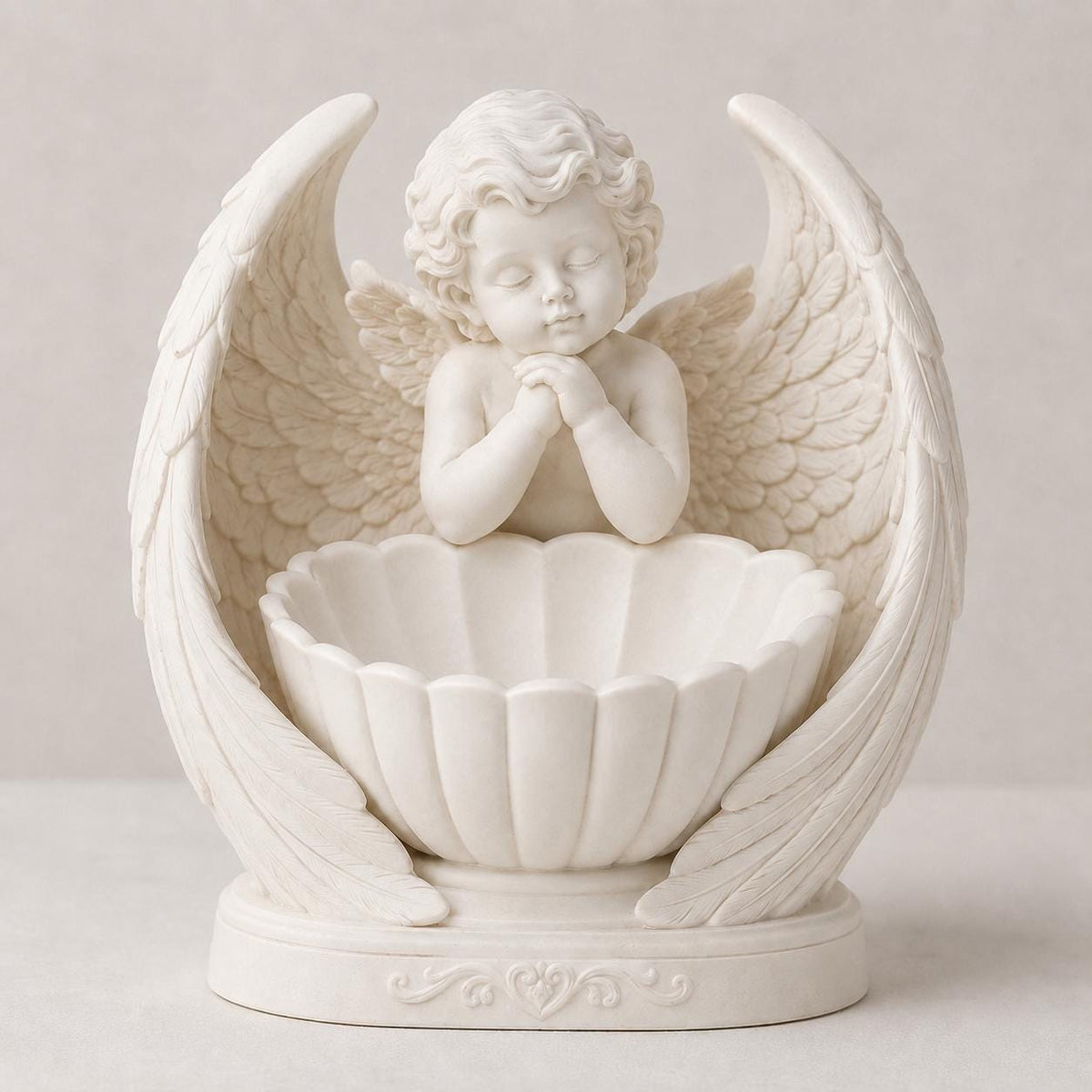Winged Praying Cherub Floral Holder