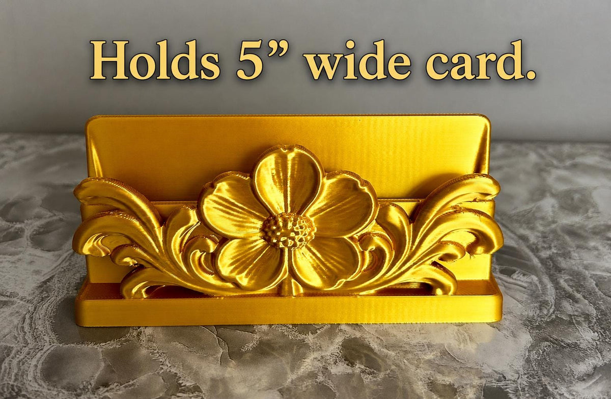 Gold Floral Table Card Holder