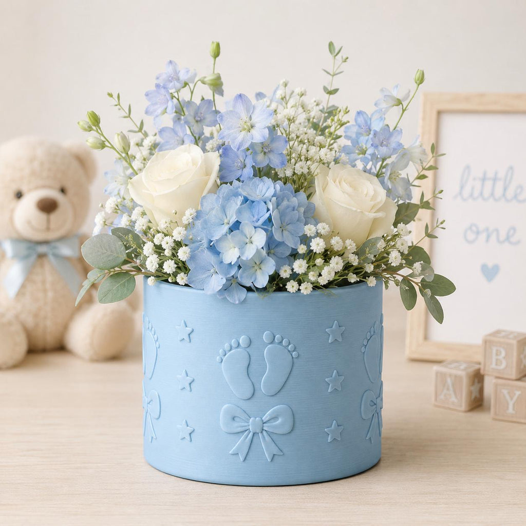 Baby Boy Blue Floral Holder