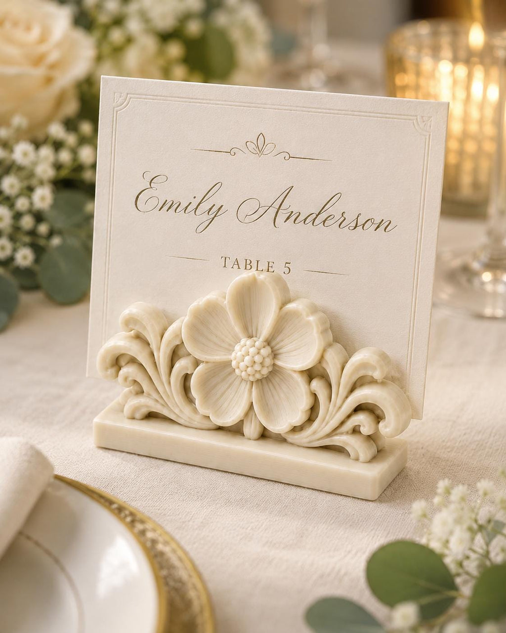 Floral Table Card Holder
