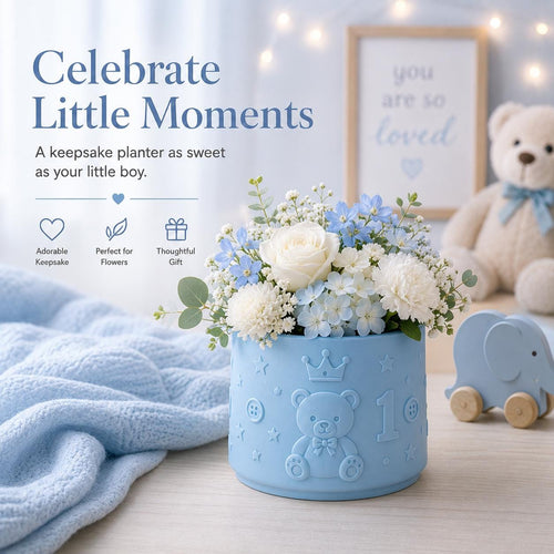 Baby Boy Blue Floral Holder