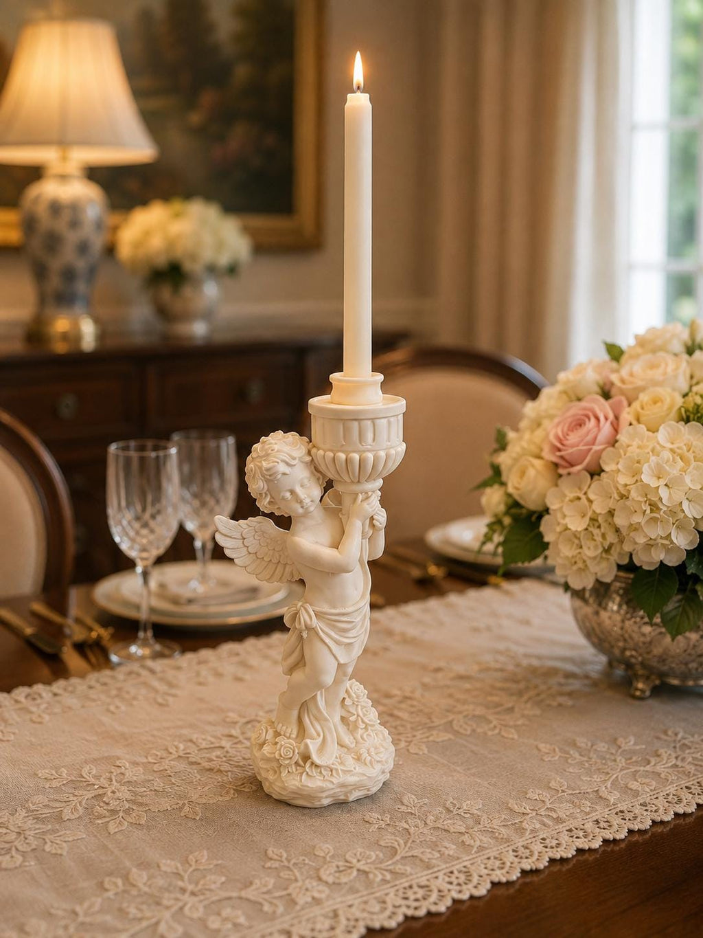 Cherub LED Tealight Candle Holder